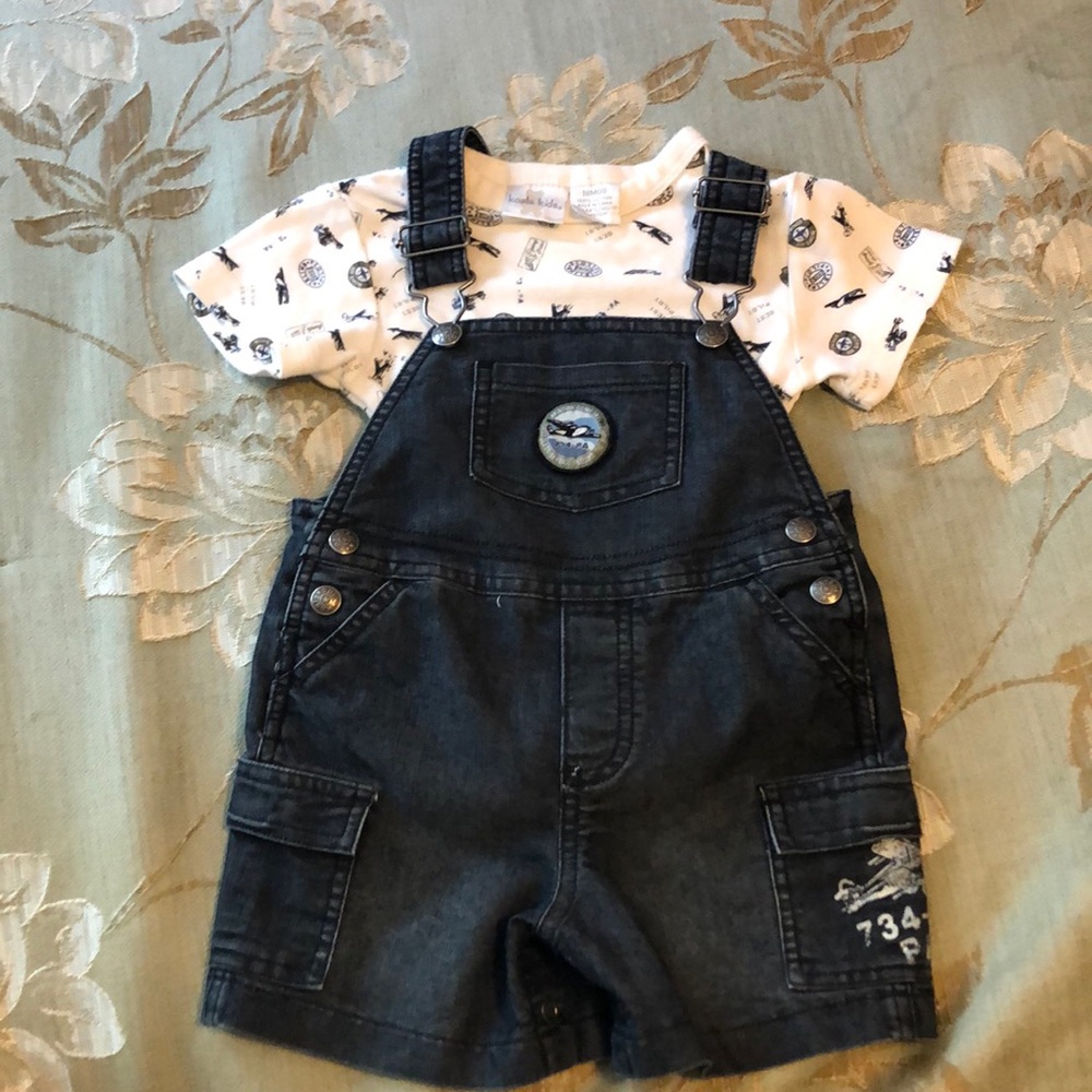 Boys’ denim overalls set!